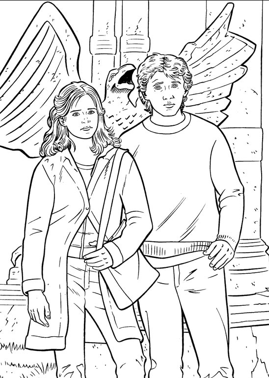 Kids-n-fun.com | Create personal coloring page of Harry Potter 2